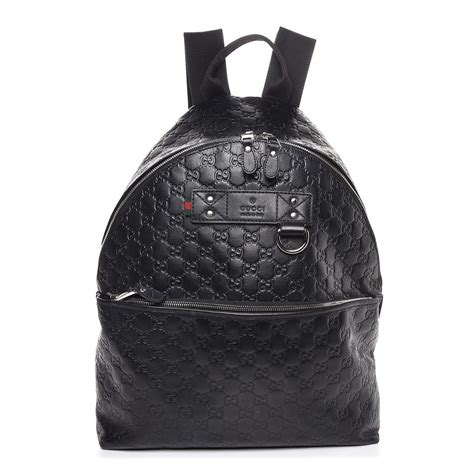 gucci mens black guccissima leather backpack|black gucci backpack for men.